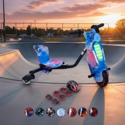 صورة سكوتر كهربائي درفت للأطفال مع أدوات سلامة